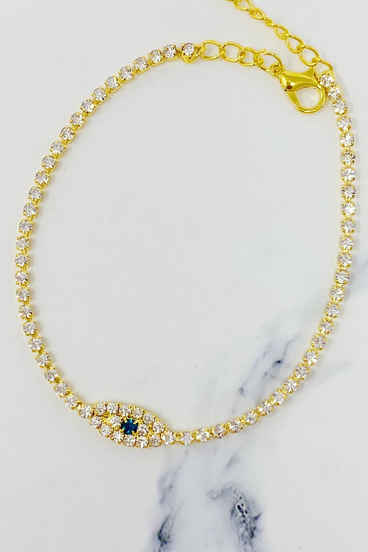 Sparkle Evil Eye Anklet by Ellisonyoung.com