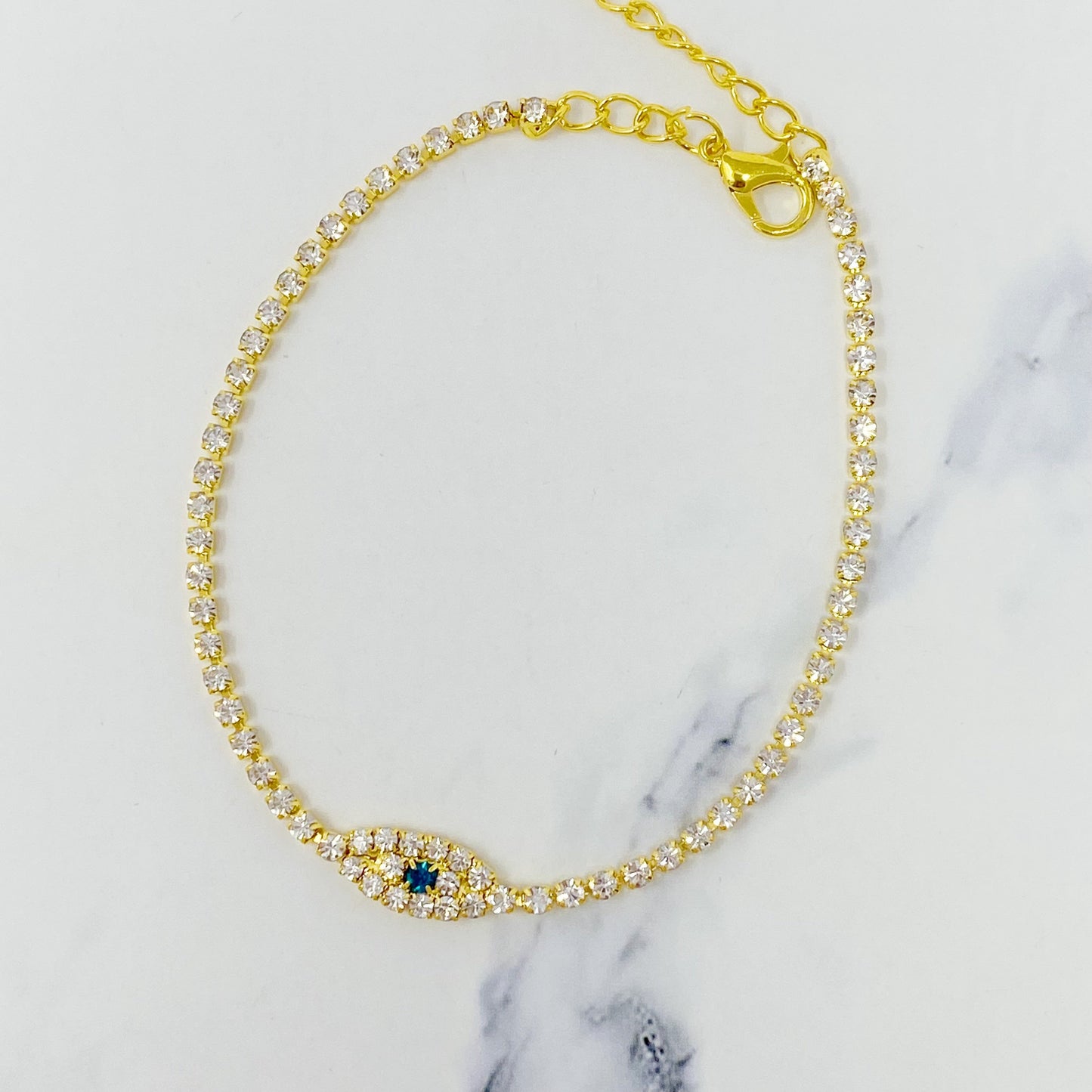Sparkle Evil Eye Anklet by Ellisonyoung.com